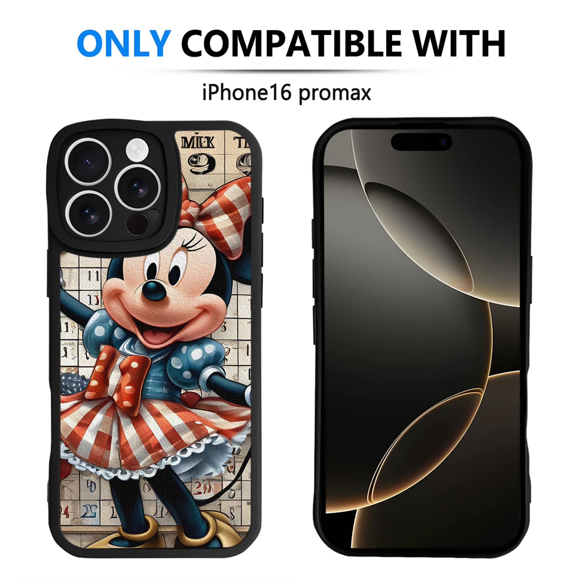 （画像用） ミッキーマウス Mickey Mouse 【iPhone 16シリーズ対応】シリコンスマホケース（レザー調） 材質：シリコン